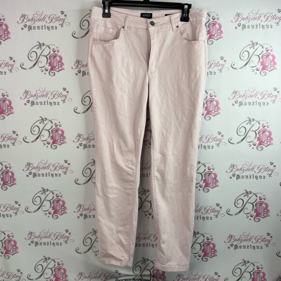 Jones New York jeans Lexington skinny crop Light Pink Straight Leg Jeans - Picture 1 of 11